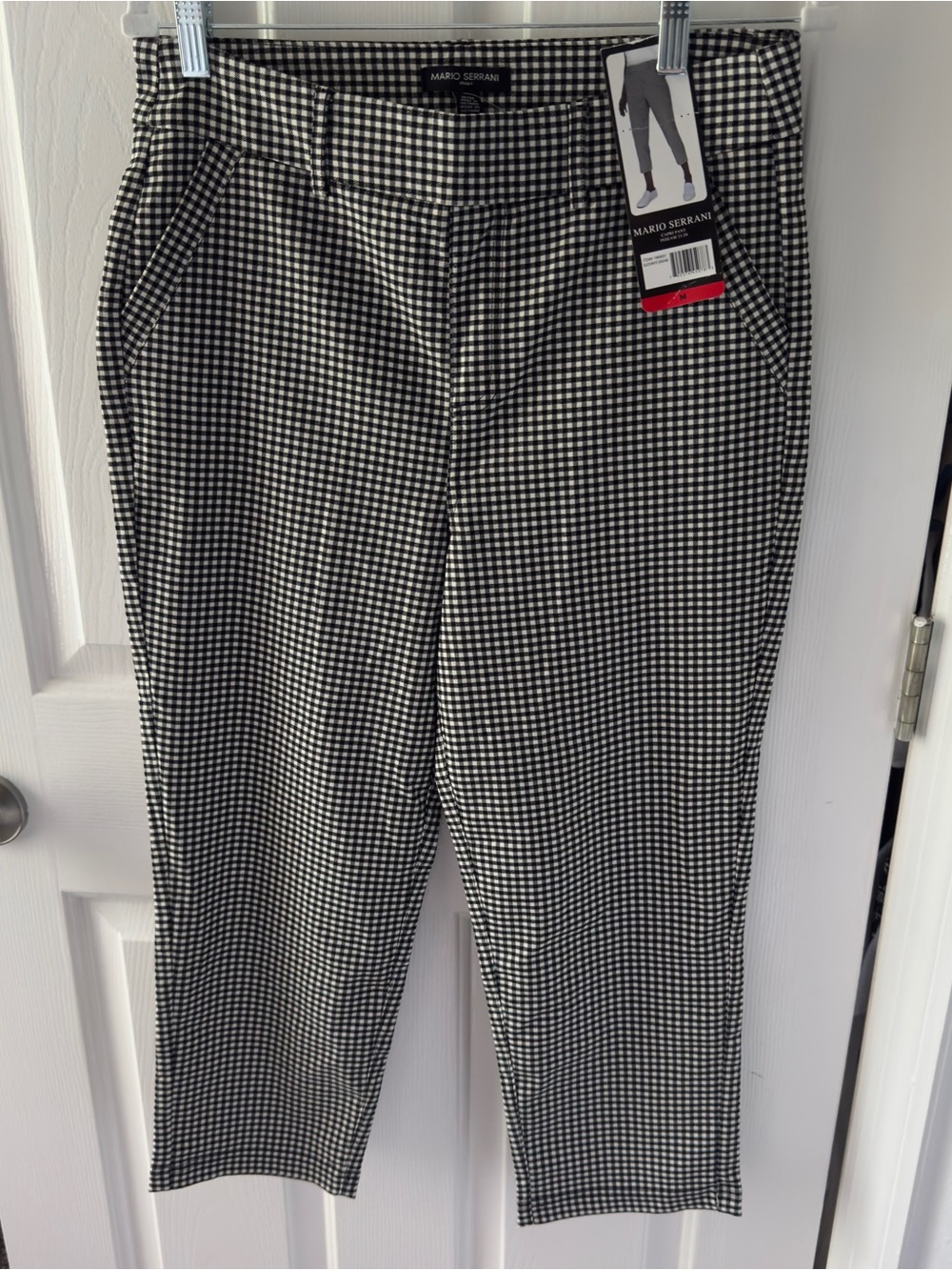 Mario Serrani Black and White Gingham Swim Pants - women